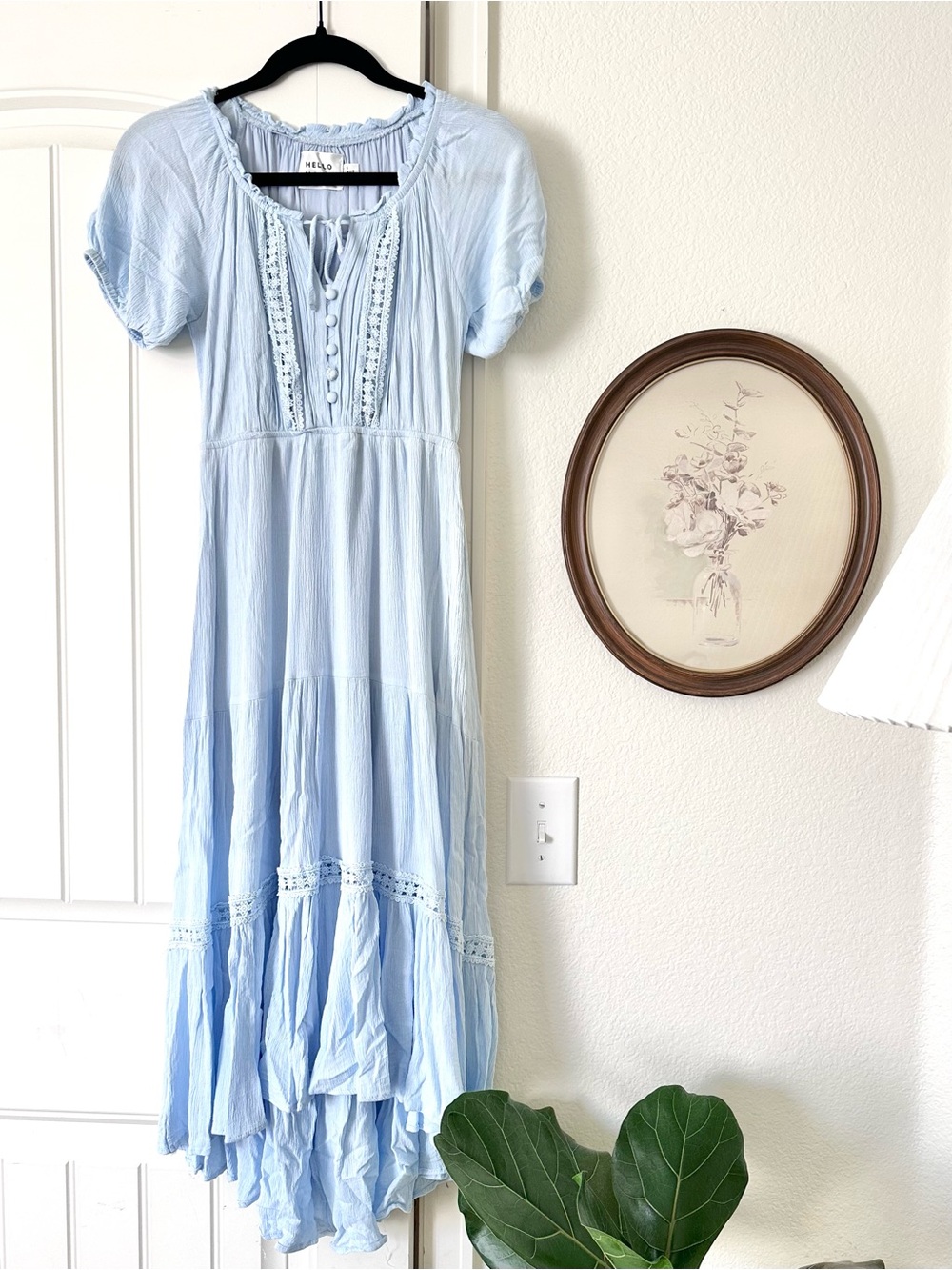 Hello Molly Boutique Dress Baby Light Pastel Blue Small XS